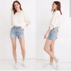 Madewell Shorts Womens 27 Blue High Rise Denim Watt Wash Raw Hem md737